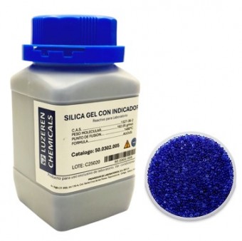 Silicagel con indicador azul 3-5mm de 500g LUZEREN CHEMICALS Silicagel con indicador azul 3-5mm de 500g LUZEREN CHEMICALS