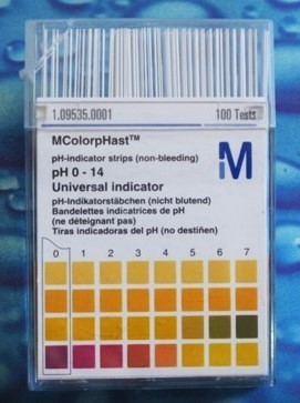 Tiras indicadoras del pH pH 0 - 14 Indicador universal